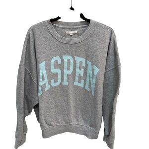 Grayson Threads Sweatshirt Women L Gray Aspen Graphic Print Crew Neck Pullover